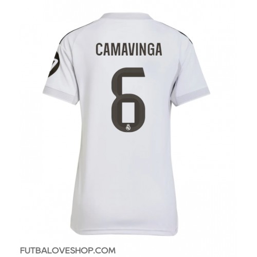 Dres Real Madrid Eduardo Camavinga #6 Domáci pre Ženy 2025-26 Krátky Rukáv